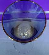 Multi-Colored Glass Trumpet Vase with Gold Rim - Image 2