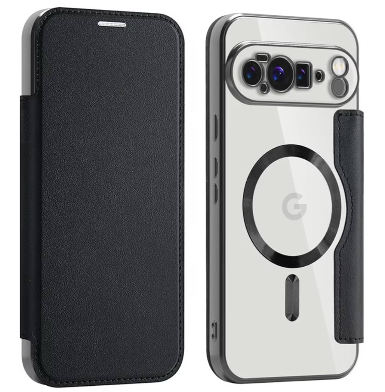 LEMAXELERS Magnetic Flip Wallet Case for Google Pixel 10 Pro XL Black