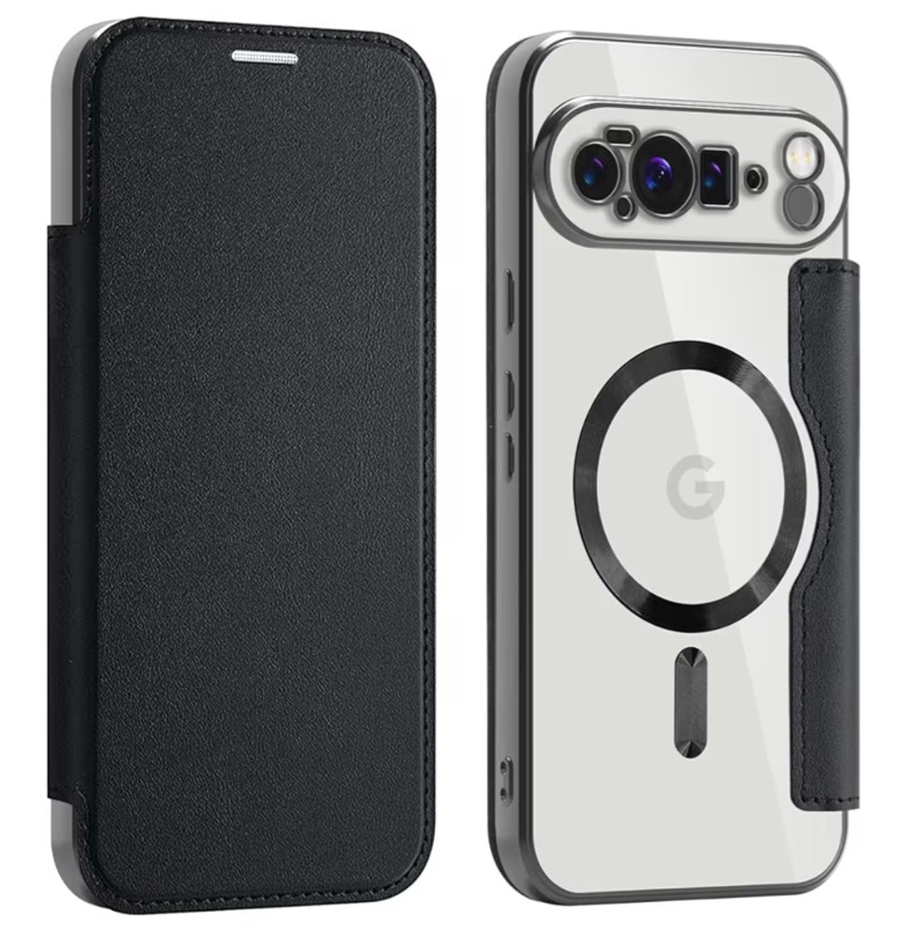 LEMAXELERS Magnetic Flip Wallet Case for Google Pixel 10 Pro XL Black