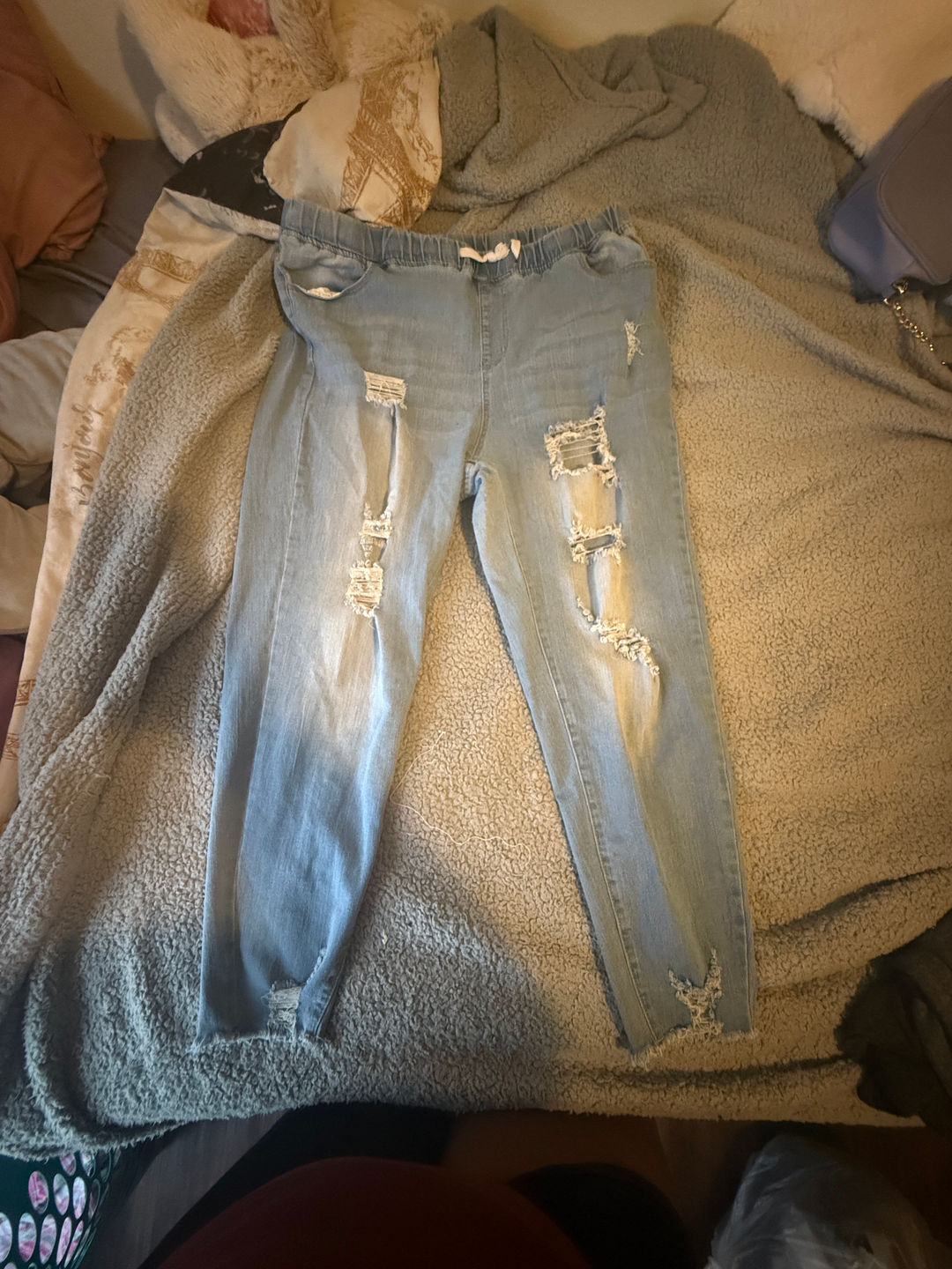 Distressed Light Wash Jeans