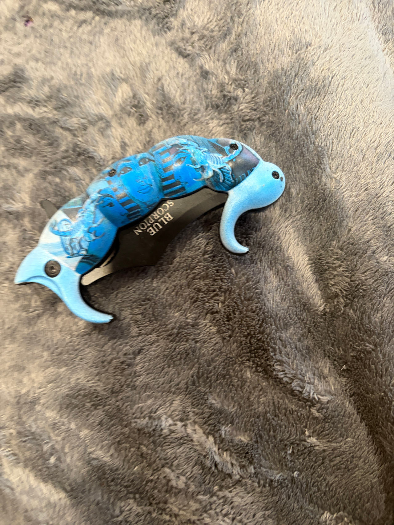 Blue Scorpion Folding Knife
