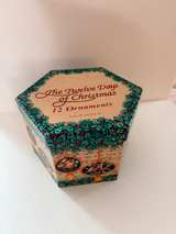 Vintage Twelve Days of Christmas Ornament Set 12pc + Box Paper Mache Balls - Image 2