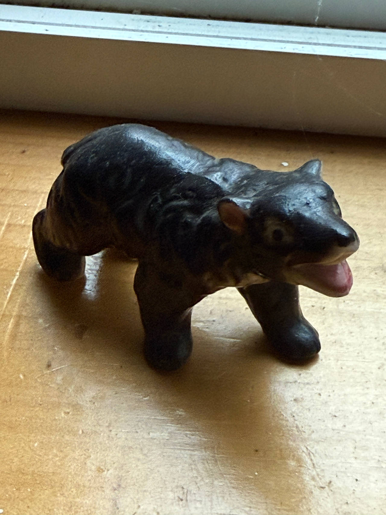 Vintage Ceramic Black Bear Figurine