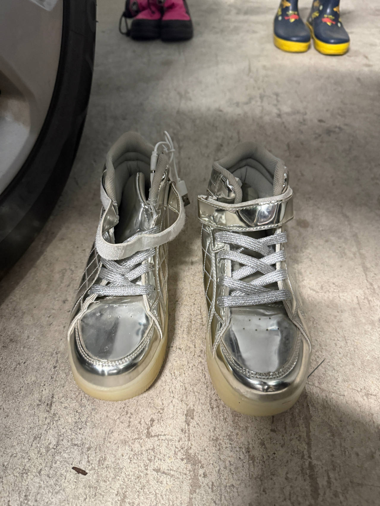 Light up High Top Metallic Sneakers