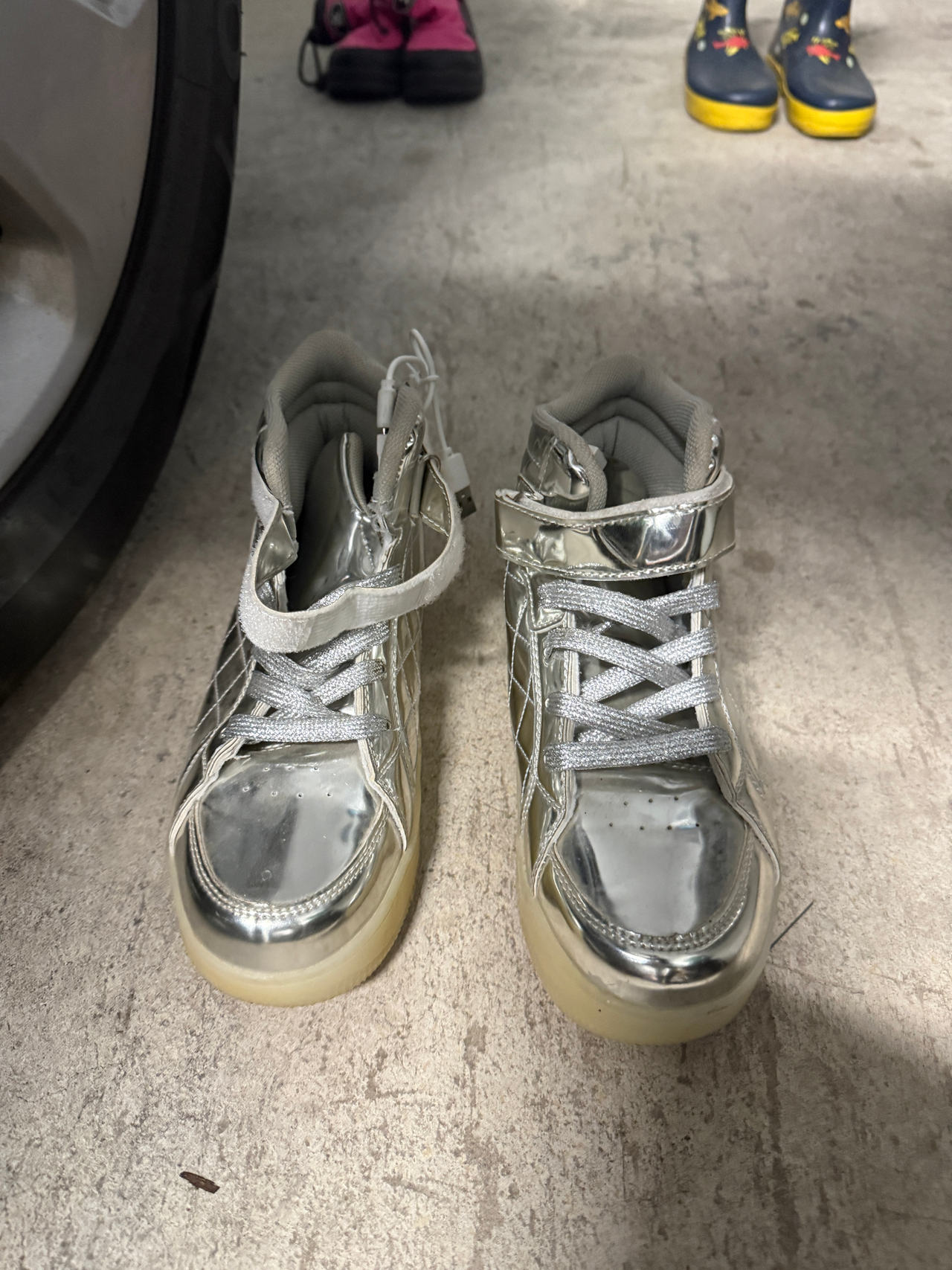 Light up High Top Metallic Sneakers