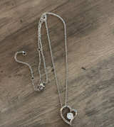 Sterling Silver Cubic Zirconia Heart Pendant Necklace - Image 4
