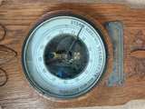 Antique Dutch Art Nouveau Oak Wall Barometer and Thermometer - Image 4