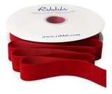 Ribbli Dark Red Velvet Ribbon 1 Inches Continuous 25 Yard Spool Dark Red Christm - Image 1