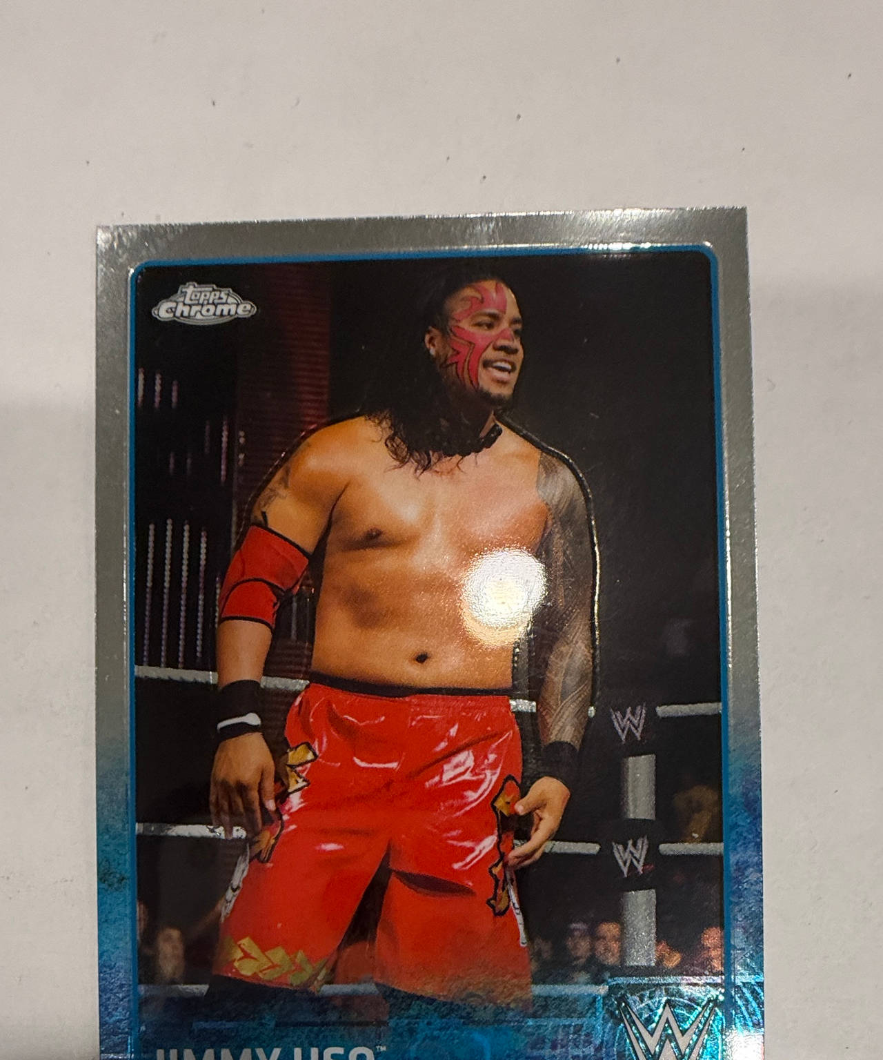 2014 Topps Chrome WWE Jimmy Uso Blue Refractor #44