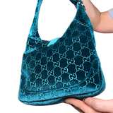 Gucci Jackie 1961 Small Velvet Shoulder Bag – Teal - Image 4