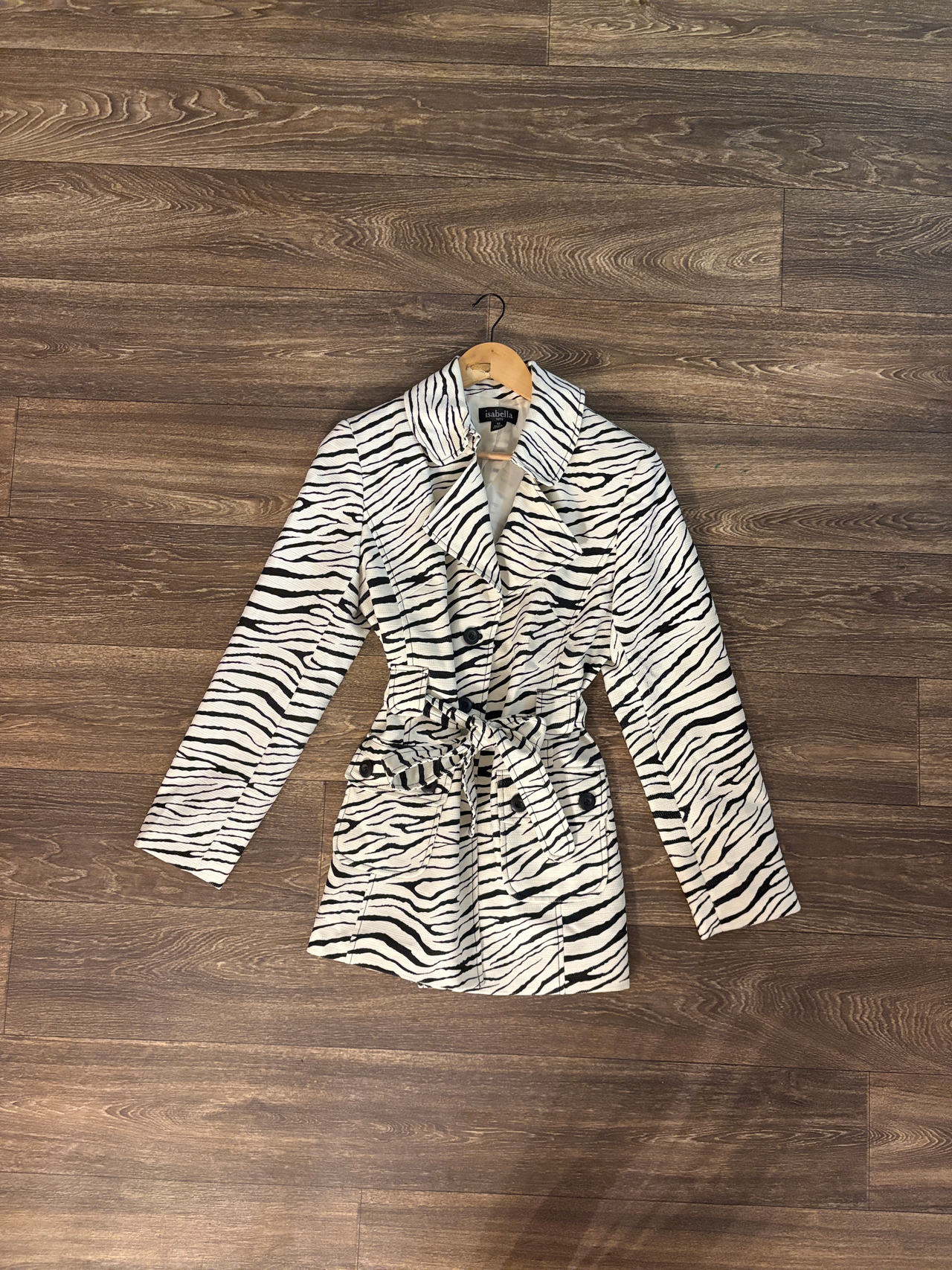 Zebra Print Trench Coat