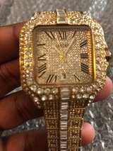 Cartier Santos Large 40mm Yellow Gold Iced Out Watch - Image 7