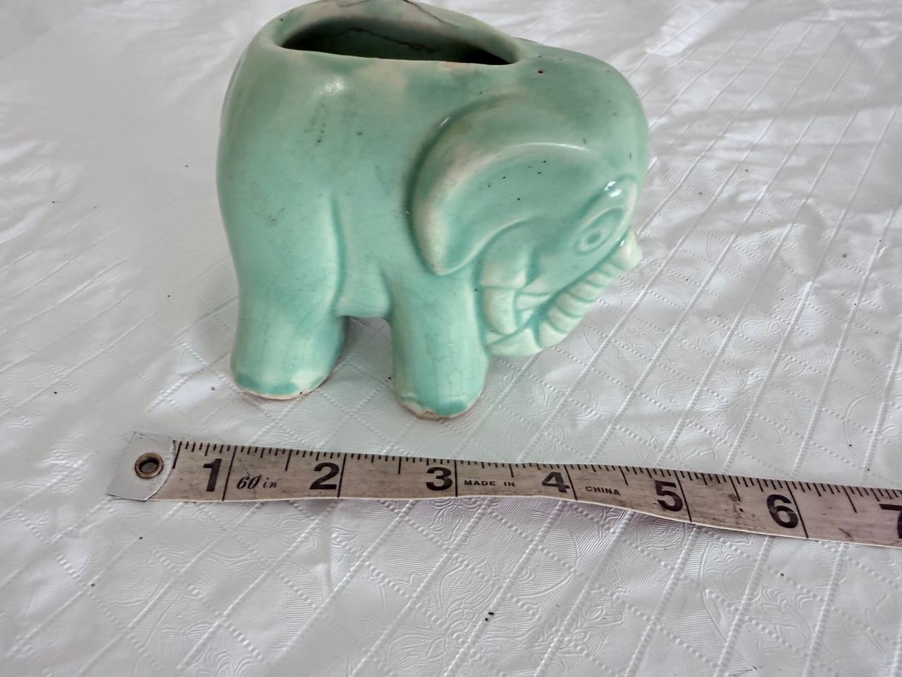 Vintage Ceramic Elephant Planter