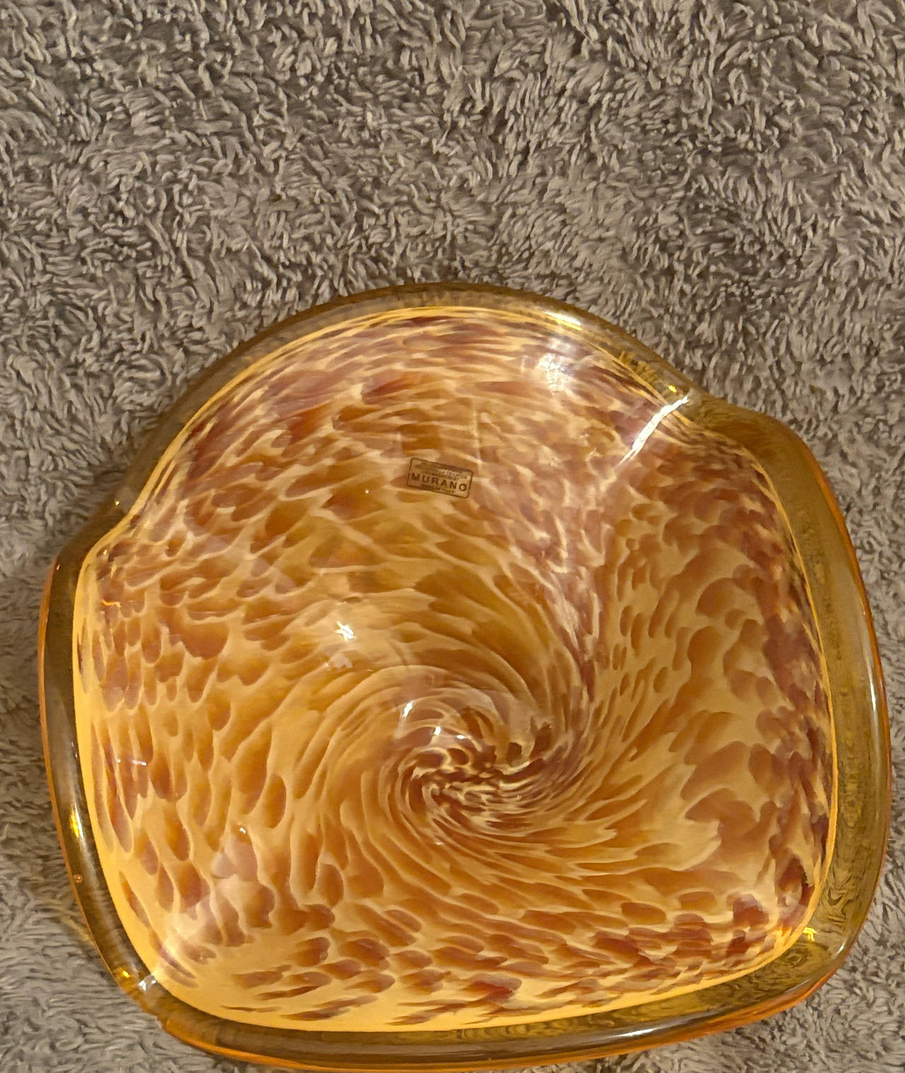 Murano Tortoise Shell Art Glass Bowl