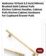 Asidrama 10 Pack 6.3 Inch Brushed Gold Cabinet Pulls - Image 1