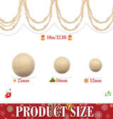 Giegxin 1 Pcs 32.8 Feet Christmas Wooden Bead Garland Xmas Tree Beads Garland - Image 2