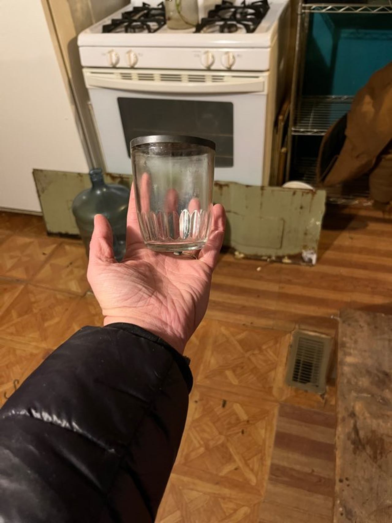Vintage Fluted Glass Jar with Metal Lid