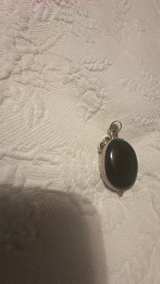 Vintage Black Onyx Sterling Silver Pendant - Image 3