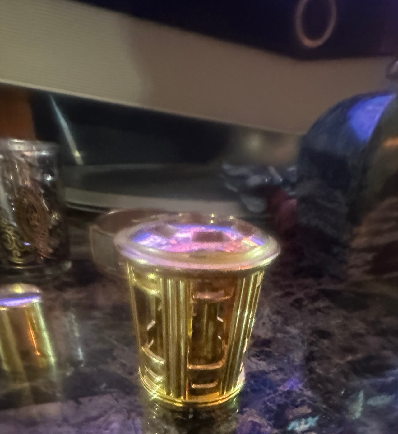 Vintage Gold Column Perfume Bottle