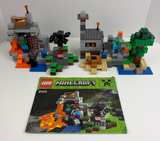 LEGO Minecraft Retired Set Lot 21113 The Cave & 21166 Abandoned Mine Steve Zombi - Image 1