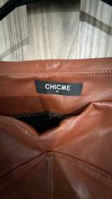 XL ChicMe High Waisted Faux Brown Leather Leggings - Image 2