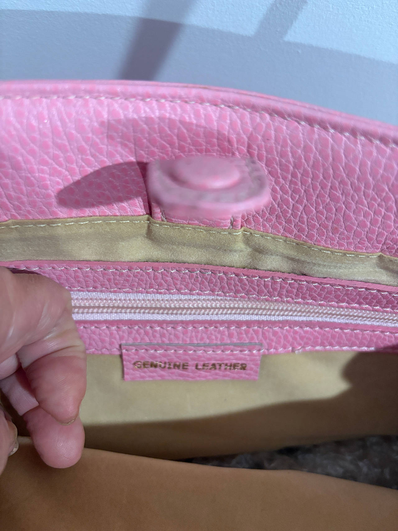 Pink Genuine Leather Handbag