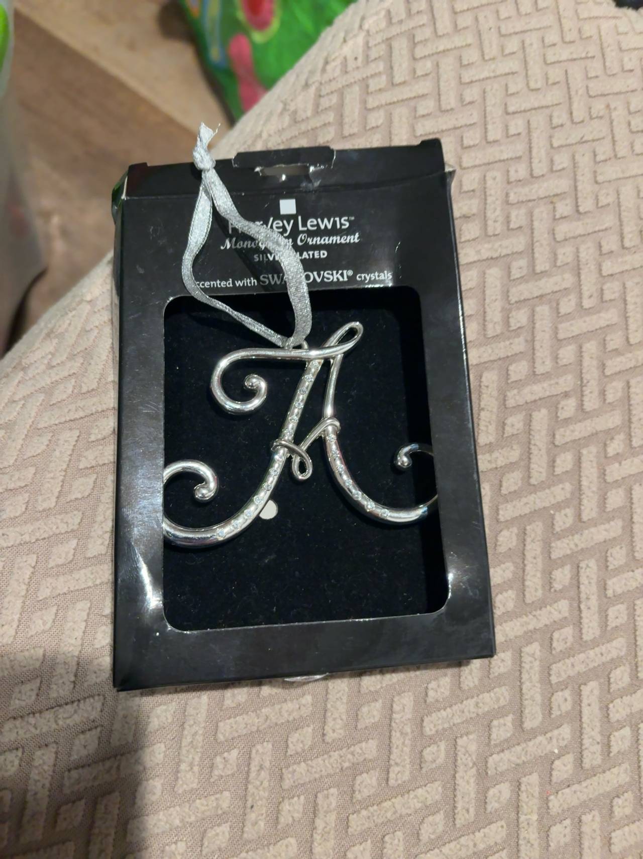 Harvey Lewis Crystal Letter Ornament Holiday F