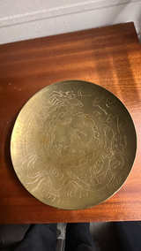 Chinese Vintage Brass Bowl with Dragon Etching - Image 5