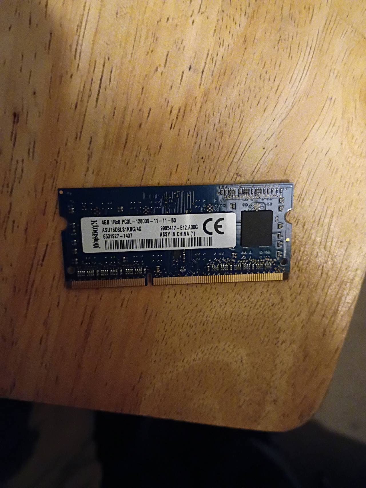 Kingston 4GB DDR3 1600MHz SODIMM Memory