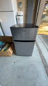 Galanz 3.1 Cu Ft Two Door Mini Fridge with Freezer Stainless Steel - Image 1