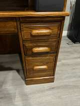 Solid Oak Roll Top Computer Desk Large! - Image 8