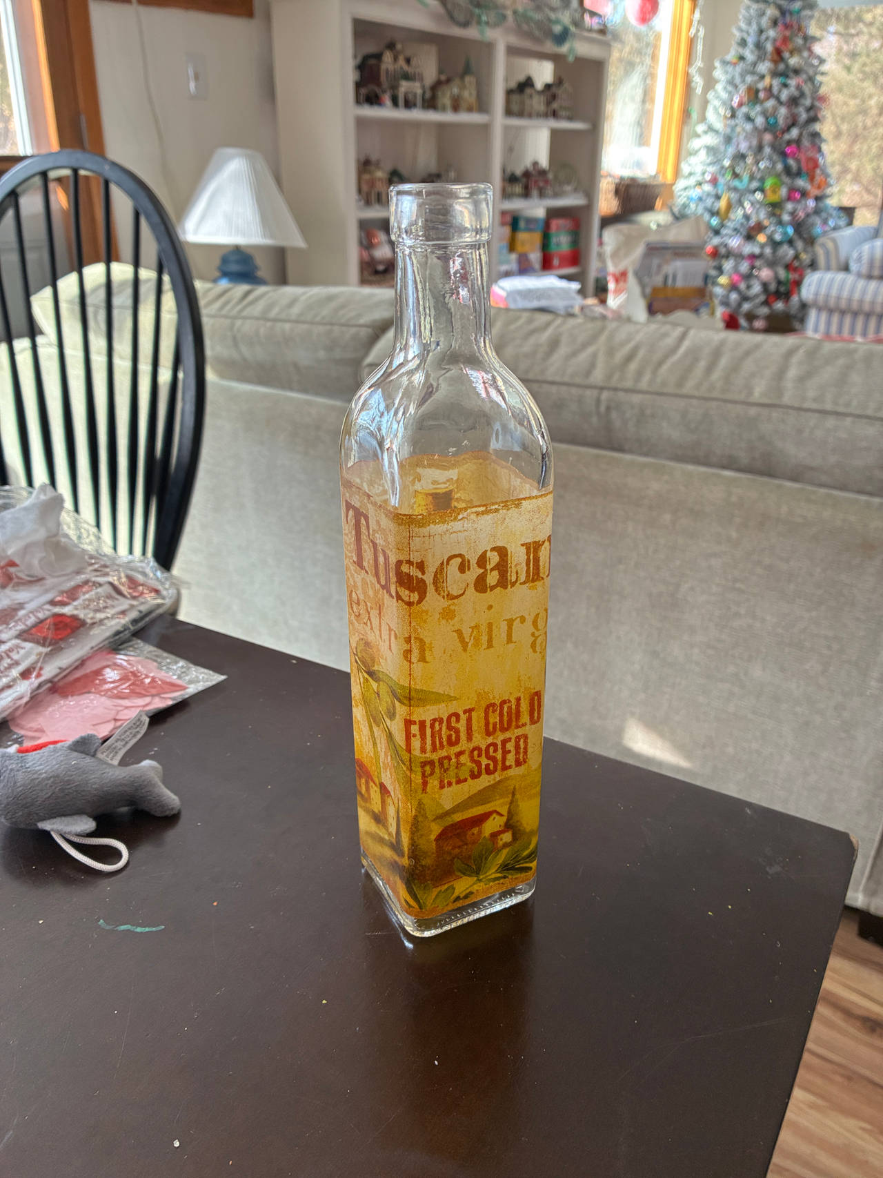 Tuscan Extra Virgin Olive Oil Decorative Glass Bottle