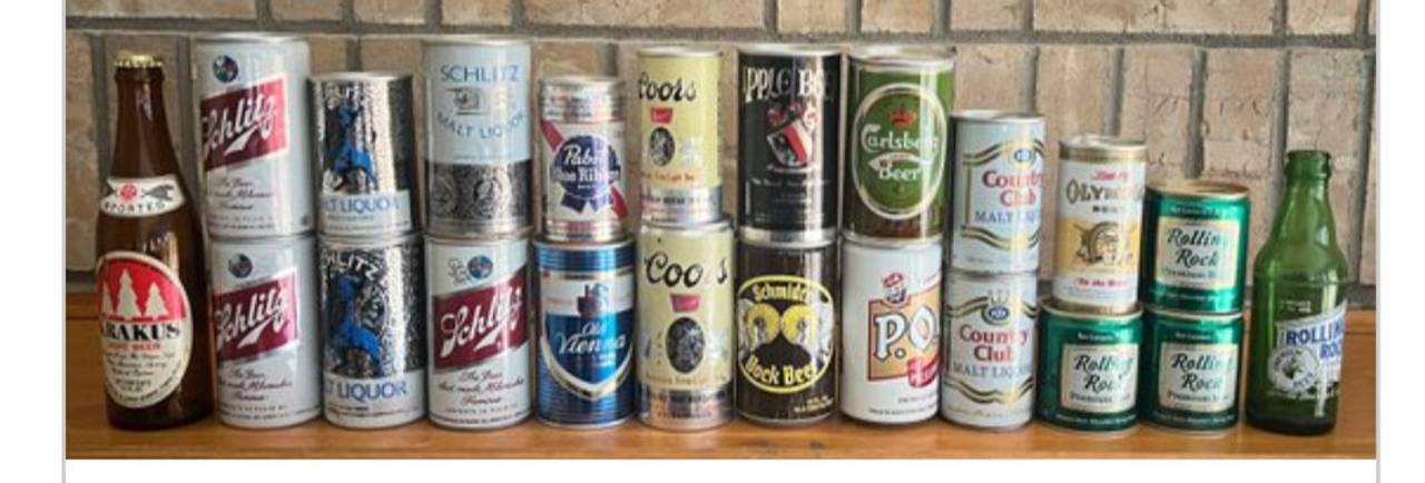 Vintage Beer Can and Bottle Collection Lot