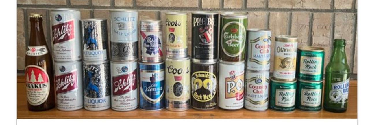 Vintage Beer Can and Bottle Collection Lot