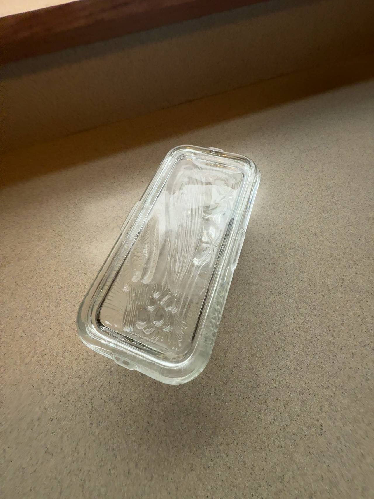 Federal Glass Vintage Clear Ribbed Refrigerator Dish with Vegetable Lid