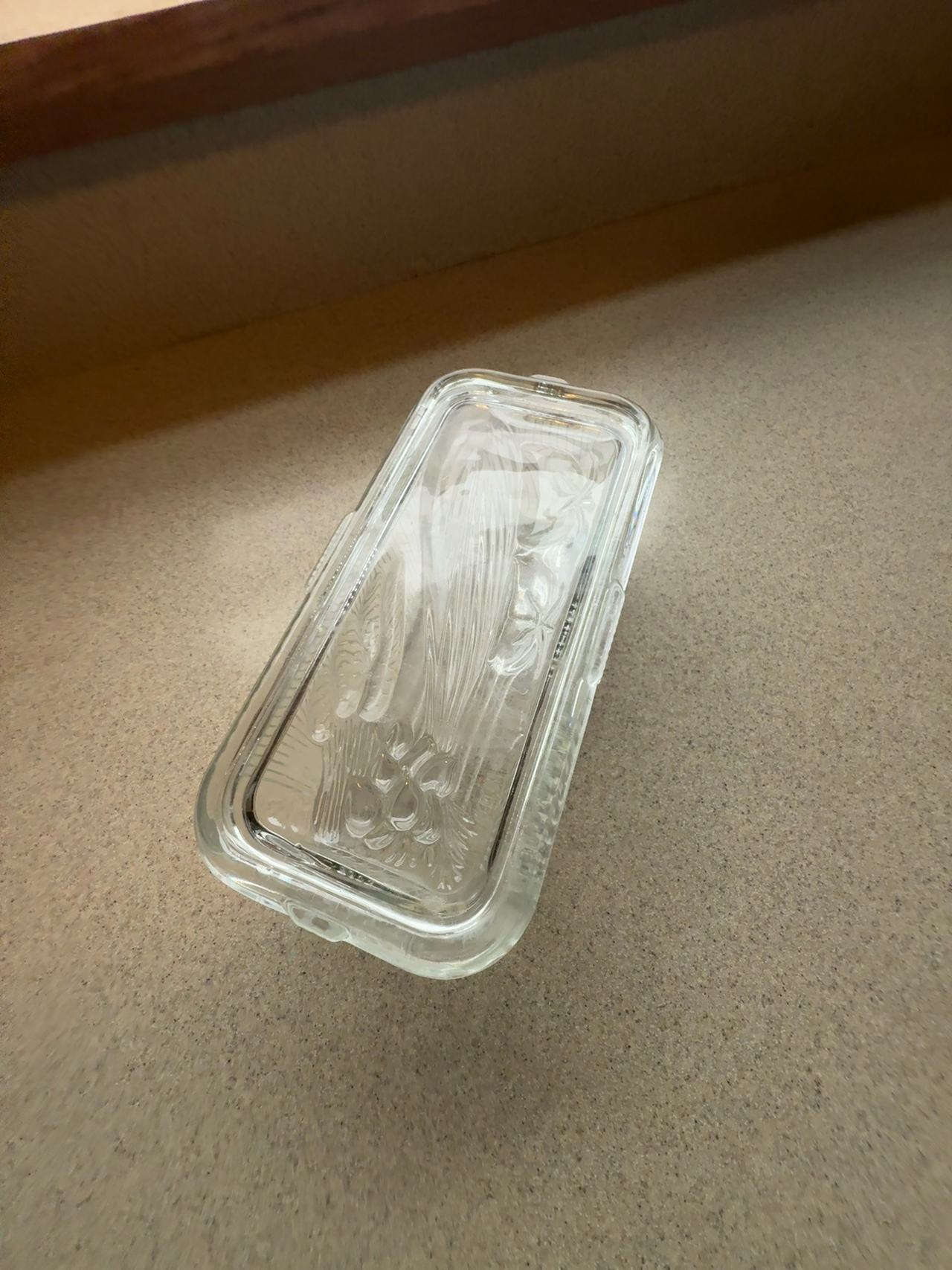 Federal Glass Vintage Clear Ribbed Refrigerator Dish with Vegetable Lid