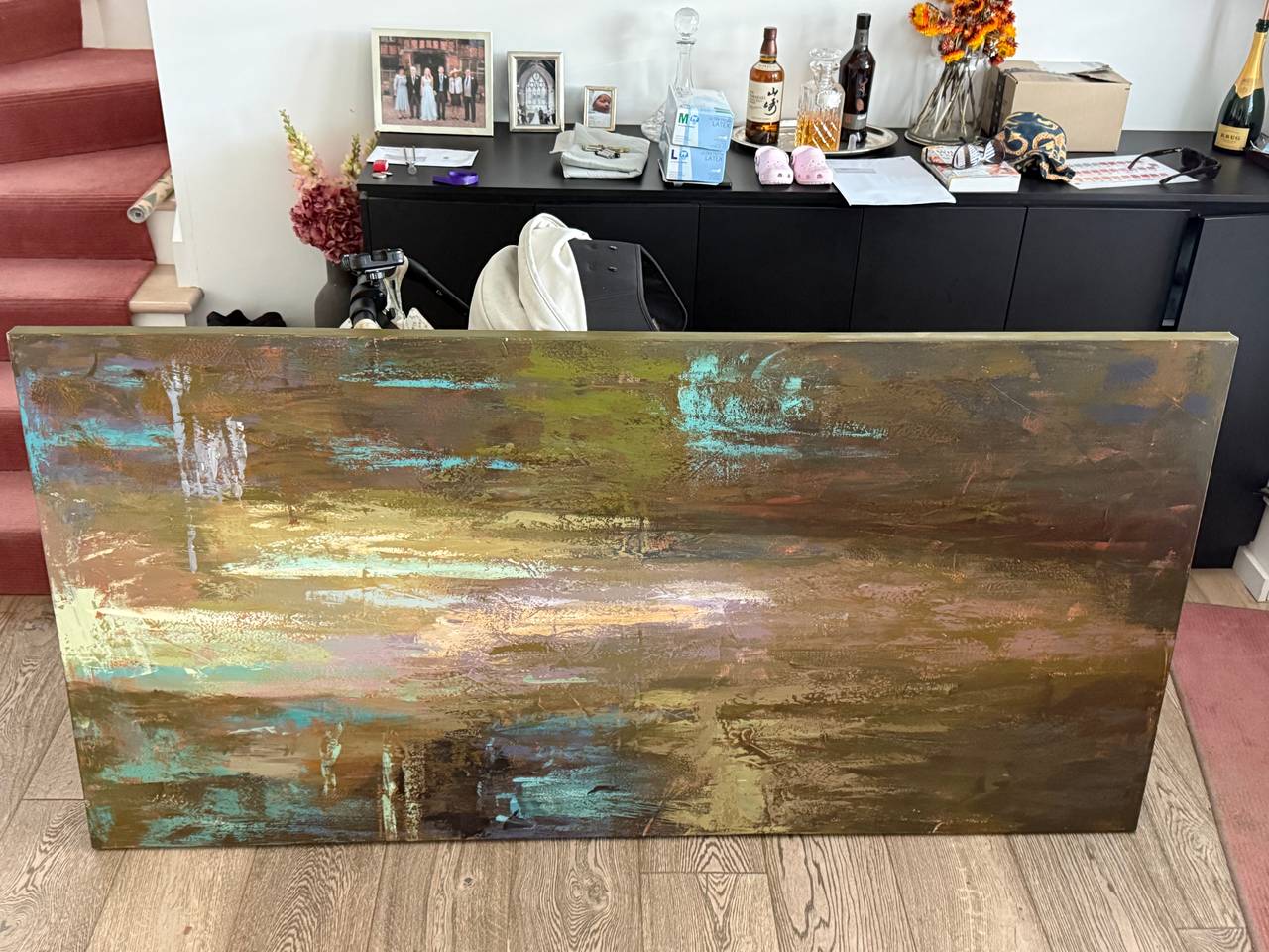 Large Abstract Acrylic Painting on Canvas