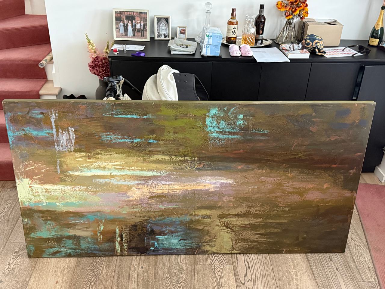 Large Abstract Acrylic Painting on Canvas