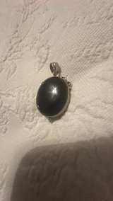 Vintage Black Onyx Sterling Silver Pendant - Image 4