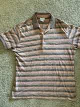 Lacoste Men's Pink & Grey Striped Polo Shirt - Image 1