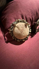 Vintage Matson Gold Tone Mirror and Pin Cushion Set - Image 3