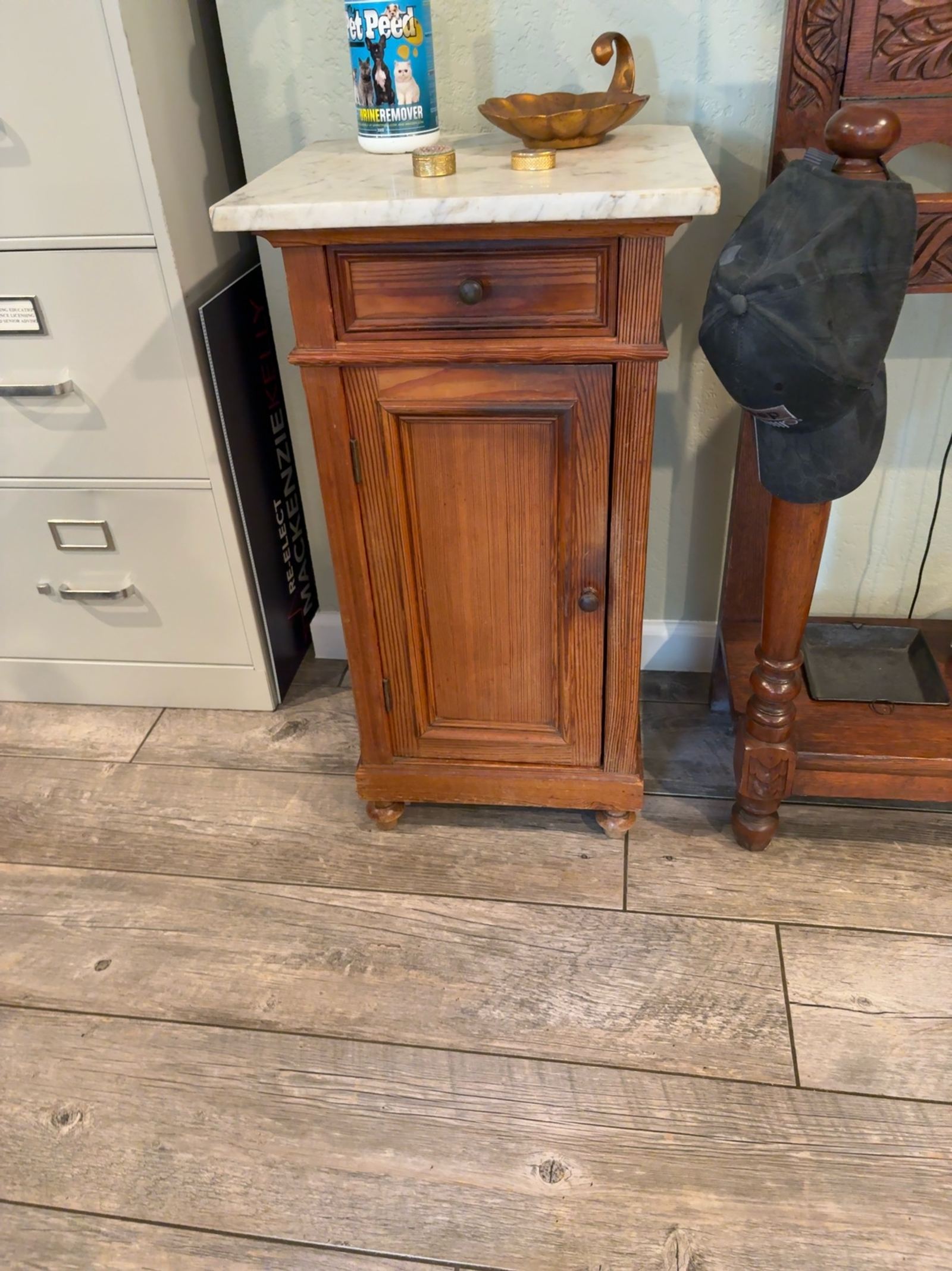 Vintage Marble Top Cabinet
