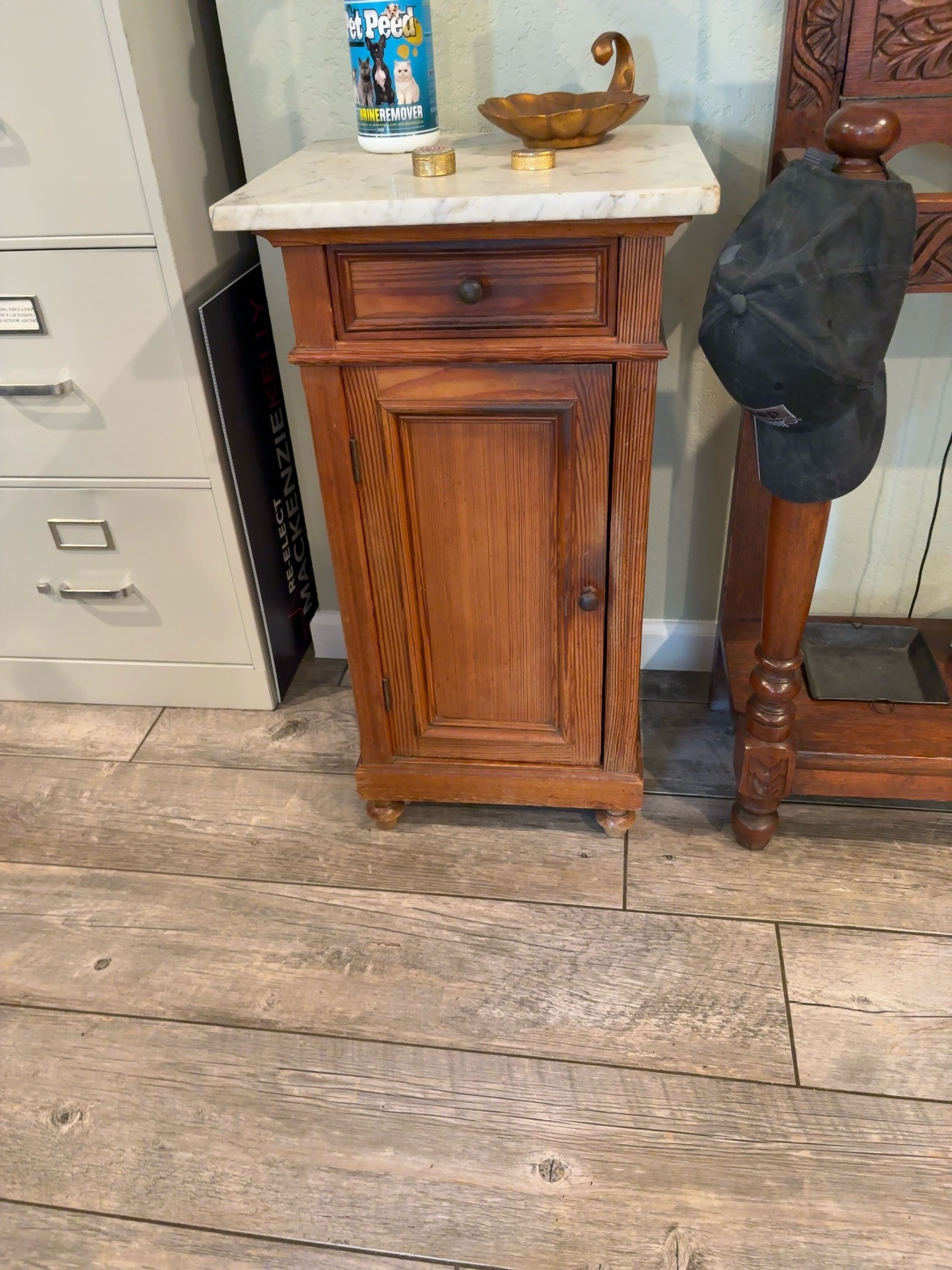 Vintage Marble Top Cabinet