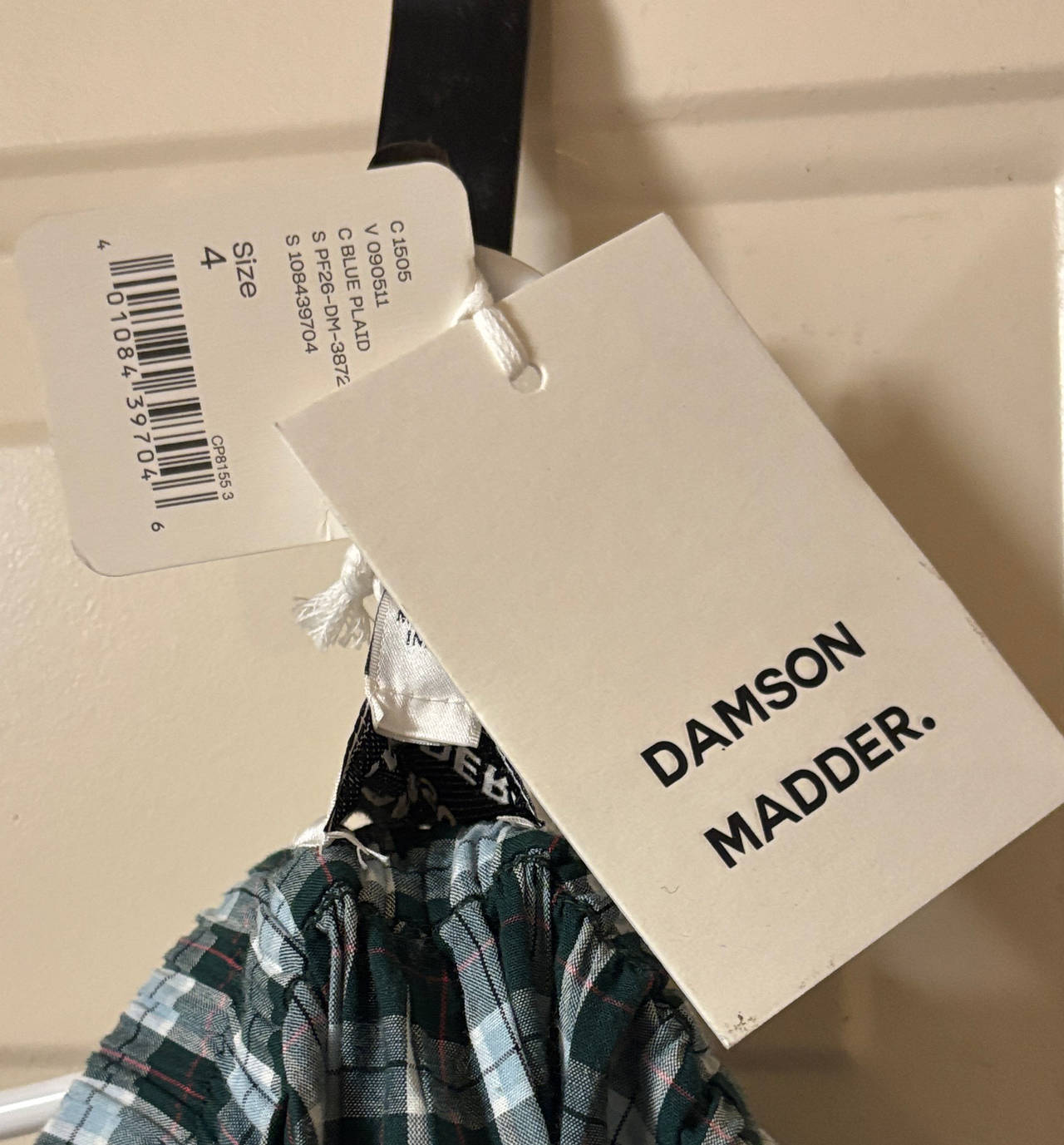 Damson Madder Blue Plaid Seersucker Dress