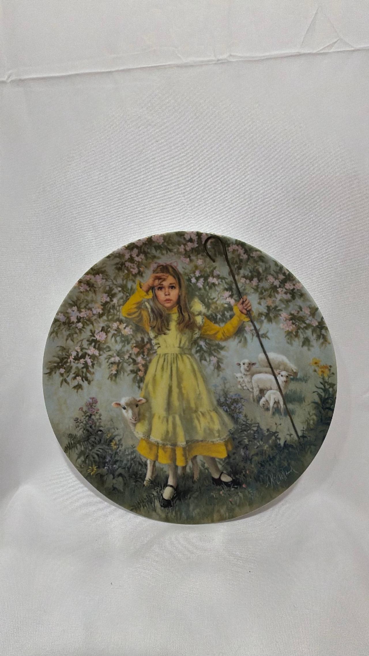 Reco John McClelland Mother Goose Little Bo Peep Collector Plate with COA