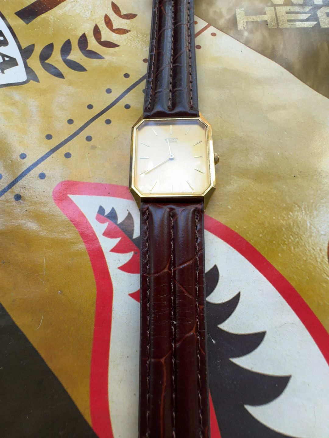 Seiko Tank Gold Quartz Vintage Watch