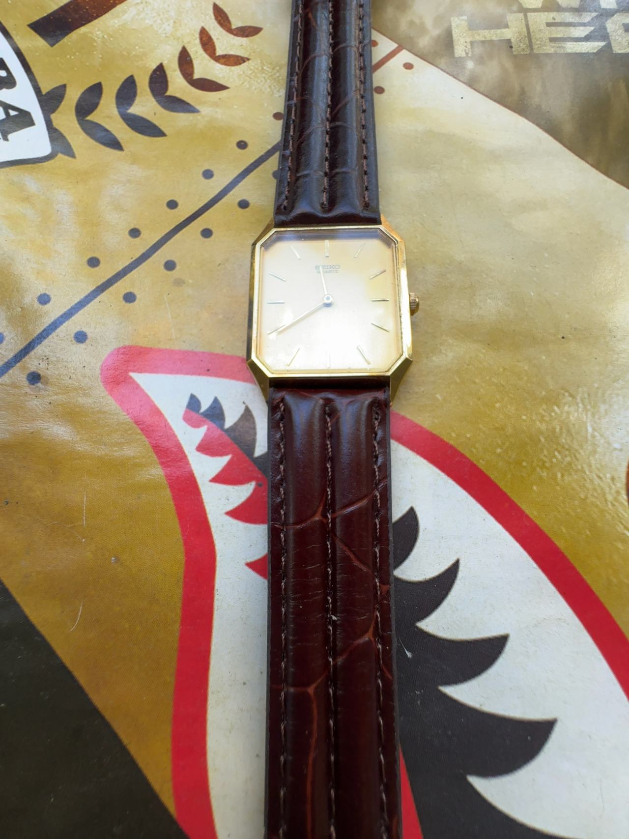 Seiko Tank Gold Quartz Vintage Watch