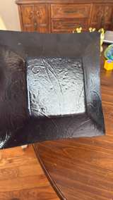 Vintage Square Glass Calla Lily Decorative Plate - Image 3