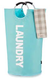CARAOES 90L Laundry Baskets 2-Pack, Waterproof Laundry Hamper Black and Teal - Image 2