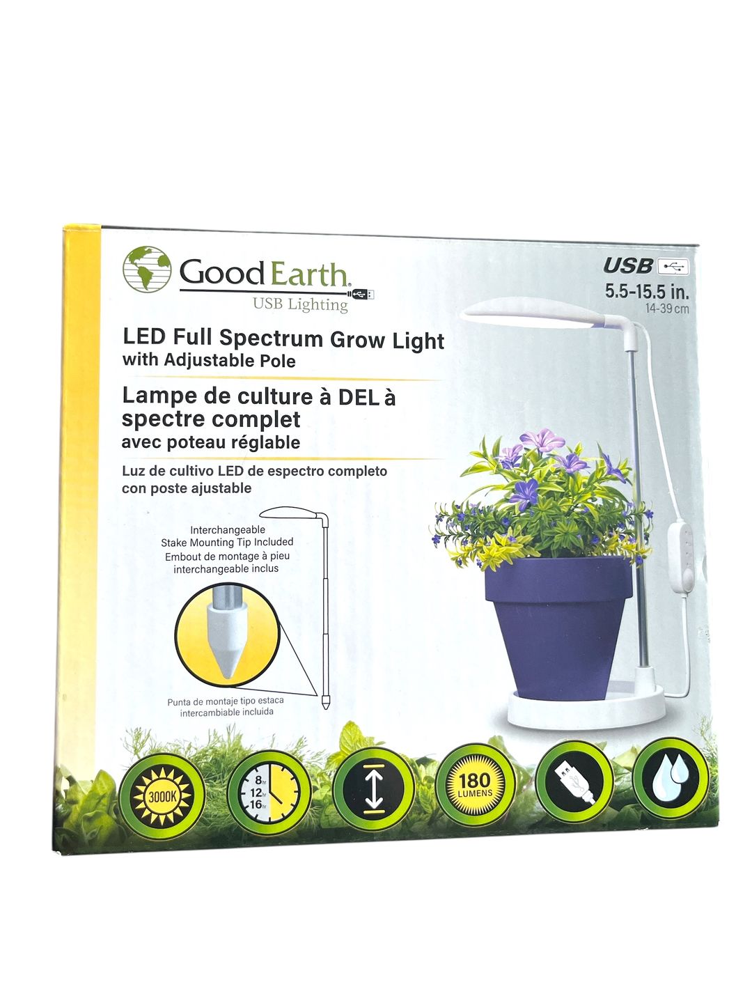 LED Full Spectrum Grow Light with Adjustable Pole